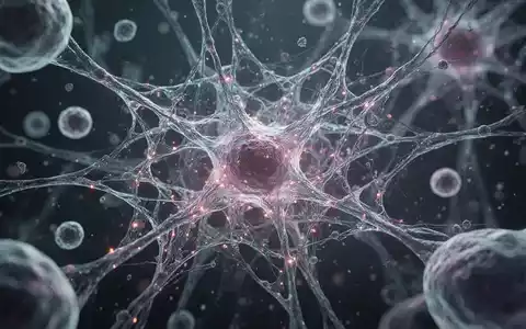 Mikroskopische Ansicht von feinen, leuchtenden, netzartigen Strukturen, die ein komplexes biologisches Gewebe darstellen. - Foto: über boerse-global.de