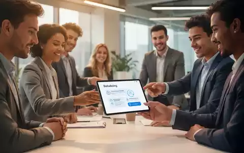 Neue Mitarbeiter nutzen digitale Tools und Tablets in einem modernen Büro für ihr Onboarding. - Foto: über boerse-global.de