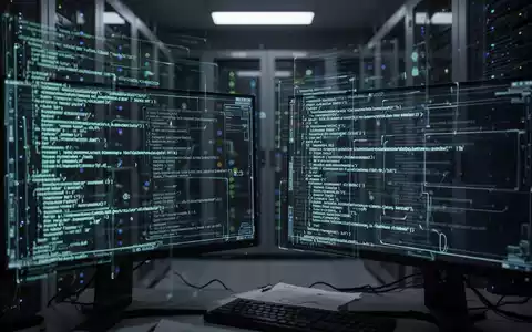 Eine digitale Kriminalszene, die Cyber-Sicherheitsermittlungen mit leuchtenden Codezeilen auf Bildschirmen und einem Serverraum im Hintergrund darstellt. - Foto: über boerse-global.de