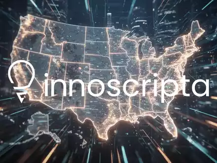 Eine dynamische, abstrakte Szene, die globale Geschäftsexpansion und Innovation mit einer subtilen USA-Karte symbolisiert. - Foto: über boerse-global.de