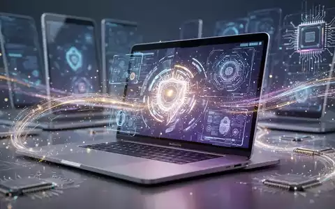Moderner Laptop mit leuchtenden KI-Elementen, umgeben von abstrakten digitalen Datenströmen, symbolisiert Technologie, KI und Preiserhöhungen. - Foto: über boerse-global.de