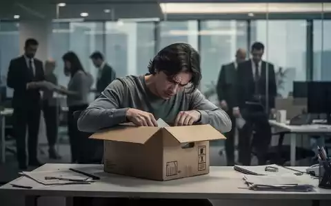 Eine Person packt persönliche Gegenstände in eine Kiste an einem Schreibtisch in einem modernen, unscharfen Büro. - Foto: über boerse-global.de