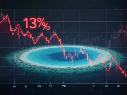 Ein fallender Börsenkurs von Blue Lagoon Resources, der einen Verlust von 13 Prozent zeigt. - Foto: über boerse-global.de