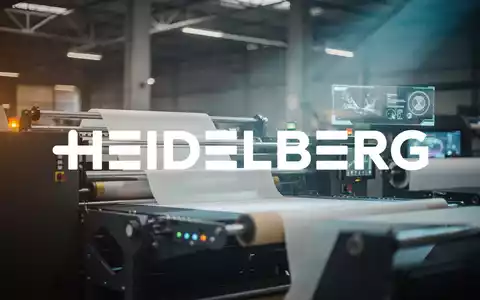 Abstrakte Darstellung der Druckindustrie mit verschwommenen Hightech-Maschinen und angedeuteten digitalen Prozessen, in einer Stimmung von vorsichtigem Optimismus und Innovation. - Foto: über boerse-global.de