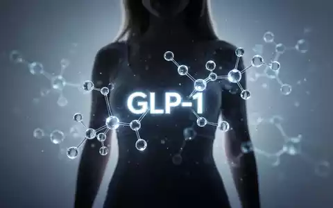 Eine stilisierte, leuchtende molekulare Struktur, die GLP-1 darstellt, subtil integriert mit einer weiblichen Torsosilhouette. - Foto: über boerse-global.de