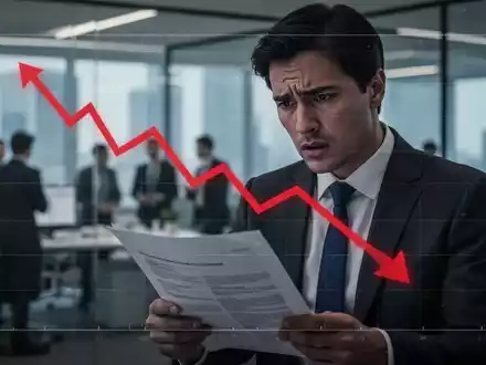 Eine gestresste Person in einem modernen Büro mit unscharfen Kollegen im Hintergrund, die einen Jobabbau andeutet. - Foto: über boerse-global.de