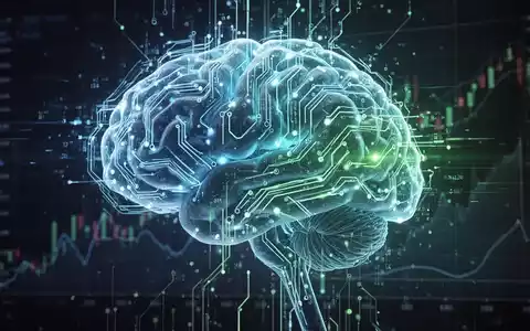 Ein futuristisches digitales Gehirn mit blauer und grüner Beleuchtung, das Datenströme verarbeitet und KI-Fortschritt symbolisiert. - Foto: über boerse-global.de