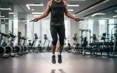 Eine Person springt Seil und führt Double Unders aus, mit unscharfem Seil in einer hellen Fitnessumgebung. - Foto: über boerse-global.de