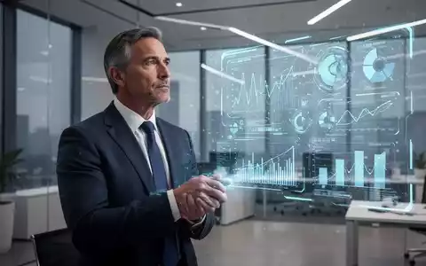 Ein fitter Manager in einem modernen Büro betrachtet eine holografische Datenprojektion, die mentale Klarheit und Vitalität symbolisiert. - Foto: über boerse-global.de