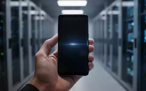 Eine Hand hält ein Samsung Galaxy S8 oder Note 8 Smartphone, dessen Bildschirm sanft vor einem unscharfen Tech-Hintergrund leuchtet. - Foto: über boerse-global.de