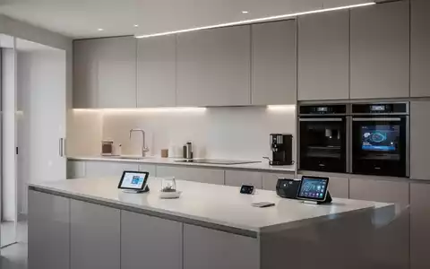 Eine moderne, minimalistische Küche mit integrierten smarten Geräten und aufgeräumten Arbeitsflächen. - Foto: über boerse-global.de