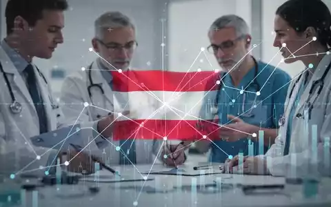 Abstrakte Darstellung von Finanzdaten und medizinischer Versorgung mit angedeuteter österreichischer Flagge. - Foto: über boerse-global.de