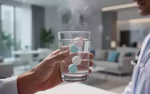 Eine Hand hält ein Glas Wasser mit sprudelnden Tabletten, Dampf steigt auf, im Hintergrund ein unscharfes Wohnzimmer. - Foto: über boerse-global.de