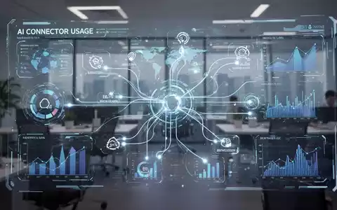 Digitales Dashboard mit leuchtenden Datenverbindungen und Nutzungsberichten, symbolisiert KI-Integration mit Finanzdaten und IT-Verwaltung. - Foto: über boerse-global.de