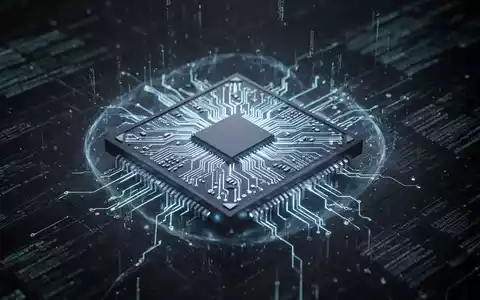 Ein leuchtender, futuristischer Mikrochip mit komplexen Schaltkreisen, der fortschrittliche KI und Rechenleistung symbolisiert. - Foto: über boerse-global.de