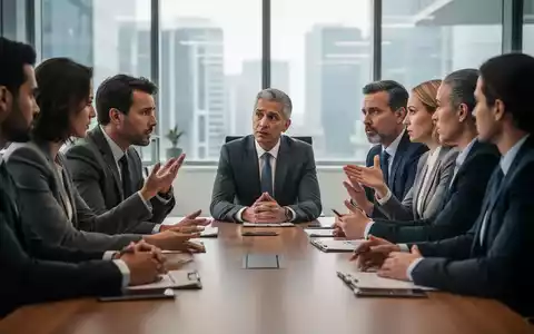 Eine vielfältige Gruppe von Fachleuten bespricht Konfliktlösung an einem Konferenztisch in einem modernen Büro. - Foto: über boerse-global.de
