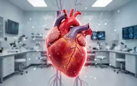Nahaufnahme eines menschlichen Herzens mit digitaler Datenüberlagerung und leuchtenden Arterien, die kardiovaskuläre Diagnostik darstellen. - Foto: über boerse-global.de
