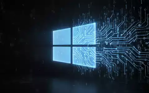 Stilisiertes leuchtend blaues Windows-Logo, das in Binärcode übergeht, symbolisiert technische Reparatur und Systemoptimierung. - Foto: über boerse-global.de