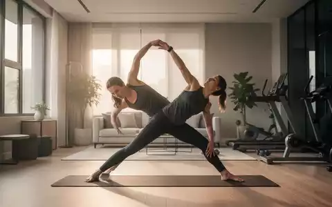 Eine Person führt eine Dehnübung in einem modernen Heim-Fitnessraum mit sanftem Morgenlicht aus. - Foto: über boerse-global.de