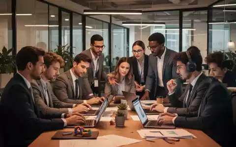 Eine vielfältige Gruppe von Fachkräften arbeitet in einem modernen Büro, einige kollaborieren, andere konzentrieren sich, mit subtilen Hinweisen auf Neurodiversität. - Foto: über boerse-global.de