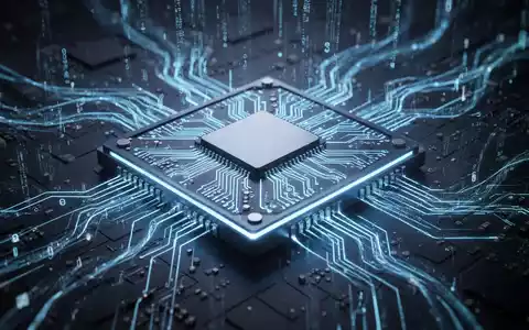 Leuchtender, futuristischer Mikrochip mit komplexen Schaltkreisen, symbolisiert fortschrittliche KI-Verarbeitung und Innovation. - Foto: über boerse-global.de