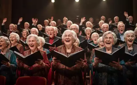 Ältere Menschen nehmen an einer kulturellen Aktivität teil, singen oder besuchen eine Theateraufführung, mit Fokus auf Freude und Gemeinschaft. - Foto: über boerse-global.de