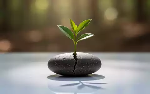 Ein glatter, dunkler Stein, aus dem ein grüner Spross wächst, symbolisiert naturheilkundliche Regeneration und Stoffwechselgesundheit. - Foto: über boerse-global.de