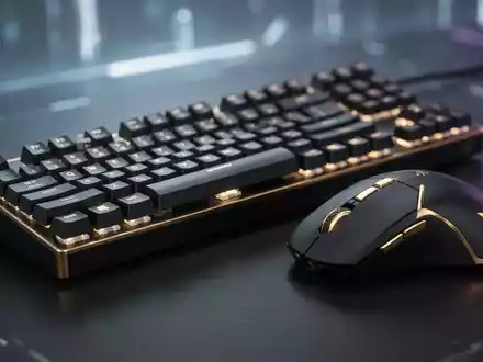 Nahaufnahme einer High-End-Gaming-Tastatur und -Maus mit 24-Karat-Goldakzenten, die Luxus und Technologie betont. - Foto: über boerse-global.de