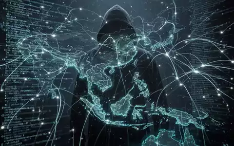 Digitale Karte Südostasiens mit leuchtenden Datenflusslinien und einer schattenhaften Figur im Hintergrund. - Foto: über boerse-global.de