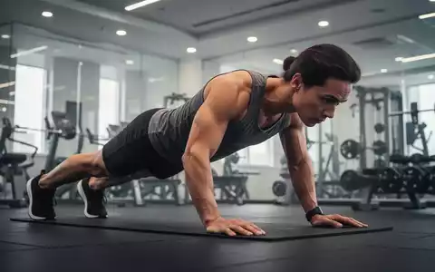 Eine Person in perfekter Plank-Position in einem modernen Fitnessstudio, die Rumpfmuskulatur und Ausdauer demonstriert. - Foto: über boerse-global.de