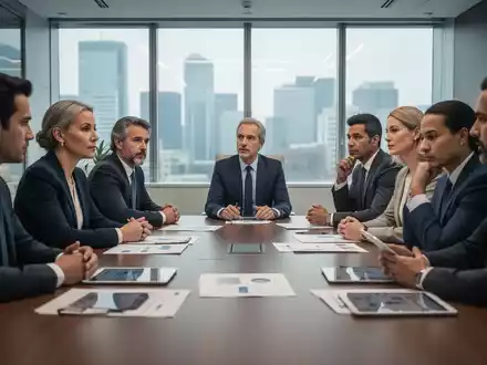 Eine Gruppe von Fachleuten diskutiert in einem modernen Konferenzraum, symbolisch für Wirtschaftsausschüsse und ihre Arbeit. - Foto: über boerse-global.de