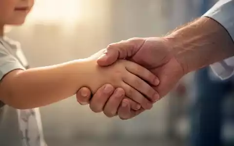 Eine Kinderhand hält sanft eine Erwachsenenhand, symbolisierend Fürsorge und Hoffnung bei einer neurologischen Erkrankung. - Foto: über boerse-global.de