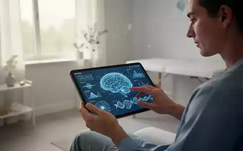 Eine Person betrachtet nachdenklich ein Tablet in einem ruhigen Therapiezimmer, das die Verbindung von digitaler Therapie und Genetik symbolisiert. - Foto: über boerse-global.de
