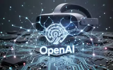 Leuchtendes neuronales Netz über einer Platine mit Apple Vision Pro Silhouette und OpenAI-Logo, symbolisiert Tech-Führungswechsel. - Foto: über boerse-global.de