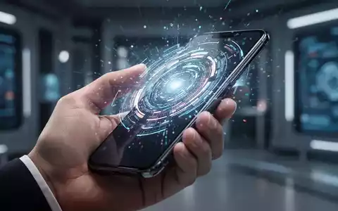 Handy mit abstrakter, leuchtender digitaler Oberfläche, die KI und Automatisierung andeutet. - Foto: über boerse-global.de
