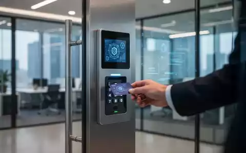 Eine Hand, die eine Zugangskarte an ein modernes Zutrittskontrollsystem in einem Bürogebäude hält, symbolisiert Datenschutz und Sicherheit. - Foto: über boerse-global.de