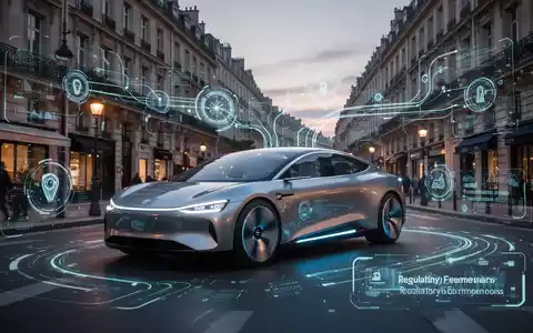 Ein selbstfahrendes Auto auf einer europäischen Stadtstraße, das regulatorische Herausforderungen und technologische Fortschritte symbolisiert. - Foto: über boerse-global.de