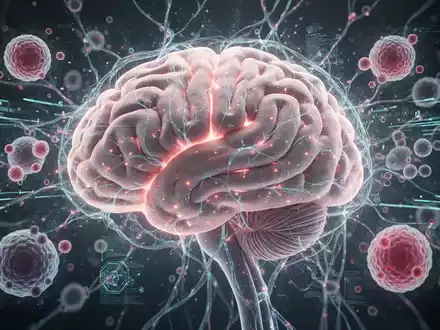Ein stilisiertes Gehirn, durchzogen von leuchtenden neuronalen Pfaden und digitalen Datenströmen, symbolisiert medizinische Fortschritte bei Alzheimer. - Foto: über boerse-global.de