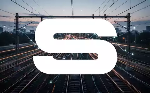 Abstrakte Darstellung eines modernen Eisenbahnsystems bei Dämmerung mit Lichtspuren, die Bewegung und Konnektivität andeuten. - Foto: über boerse-global.de