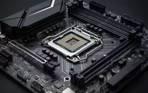 Detailaufnahme eines modernen Computer-Motherboards mit CPU-Sockel, RAM-Slots und M.2-Anschlüssen. - Foto: über boerse-global.de