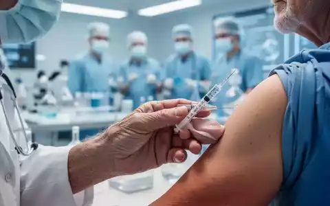 Nahaufnahme einer Hand, die eine Impfung erhält, im Hintergrund verschwommenes medizinisches Personal und Forschungsausrüstung. - Foto: über boerse-global.de