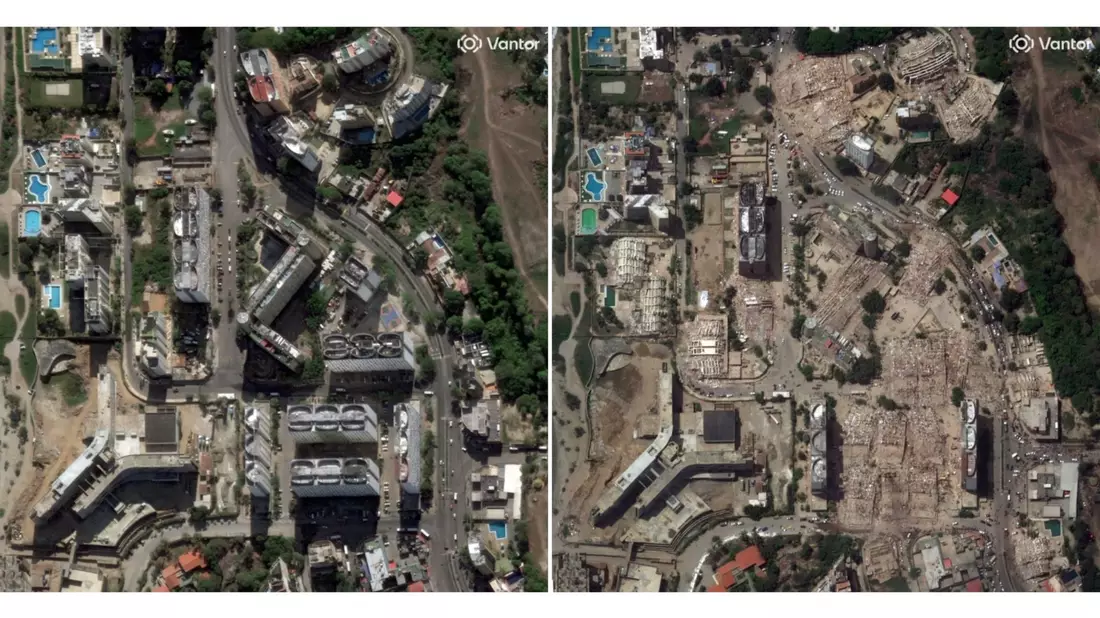 Früher und heute: Die Erdbeben haben verheerende Schäden verursacht.  - Bild: Uncredited/Satellite image ©2026 Vantor/AP/dpa