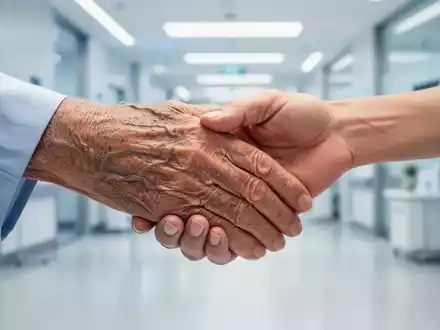 Ältere und jüngere Hände treffen sich, symbolisieren den Einfluss des Einkommens auf Gesundheit und Lebenserwartung. - Foto: über boerse-global.de