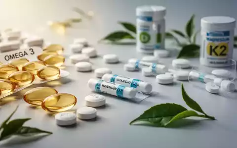 Nahaufnahme verschiedener Mikronährstoffe wie Omega-3-Kapseln, Magnesiumtabletten und Grünteeblätter auf einer modernen Oberfläche. - Foto: über boerse-global.de