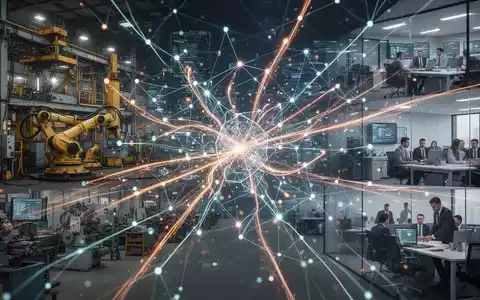 Abstrakte Visualisierung digitaler Netzwerke und leuchtender Datenströme, die agentische KI bei der Orchestrierung komplexer Geschäftsabläufe zeigt. - Foto: über boerse-global.de