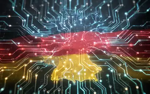 Ein stilisiertes neuronales Netz mit leuchtenden Linien und angedeuteten deutschen Farben, das technologischen Fortschritt und Wirtschaft symbolisiert. - Foto: über boerse-global.de