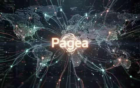 Digitale Grafik: Globus mit vernetzten Knoten, globale Finanznetzwerke darstellend, leuchtende Datenströme treffen auf zentrales 'Pangea'-Symbol. - Foto: über boerse-global.de