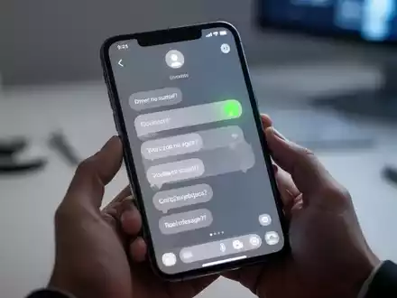 Ein Smartphone zeigt eine modernisierte Messaging-App-Oberfläche mit halbtransparenten Elementen und einem grünen Online-Statuspunkt. - Foto: über boerse-global.de
