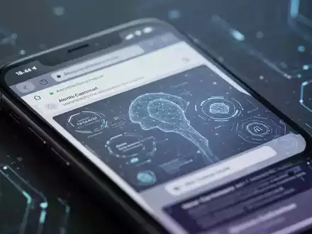 iPhone-Bildschirm mit Browser-Oberfläche und dezenten KI-Elementen, die neue Funktionen andeuten. - Foto: über boerse-global.de