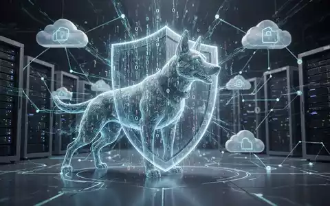 Abstrakter, digitaler Schutzschild aus Binärcode, der Server und Cloud-Infrastruktur schützt, symbolisiert erweiterte Bedrohungserkennung. - Foto: über boerse-global.de